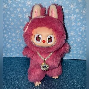Custom strawberry Labubu plush pendant